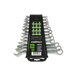 Zestaw kluczy płasko-oczkowych 12 el. – polerowane STALCO Perfect