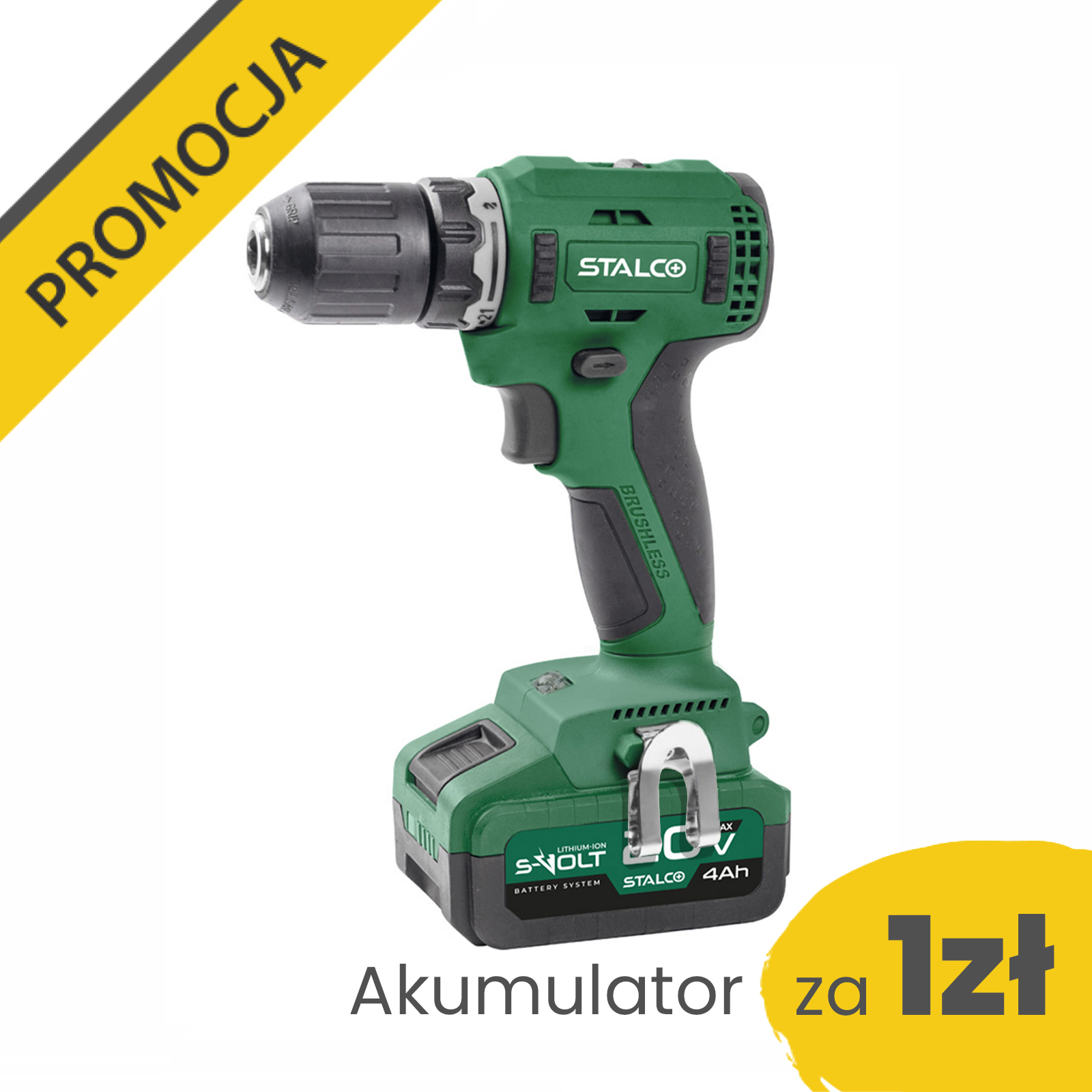 Wiertarko-wkrętarka z udarem akumulatorowa Stalco IDS20-75BL 20V STALCO
